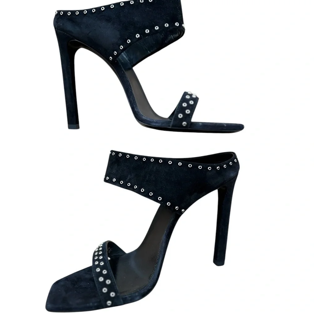 Saint Laurent Leather Mica 105 Stud Mule Black Size 6.5 - Picture 6 of 13
